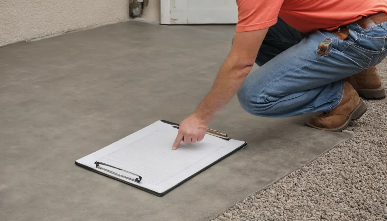A provider reviewing a concrete floor with a homeowner in the Beverly area